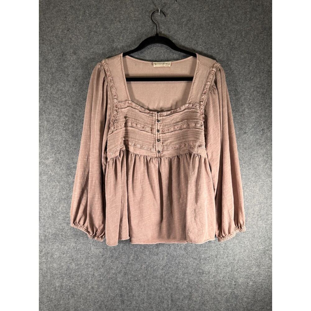 Women's Square Neck Blouse - Brown